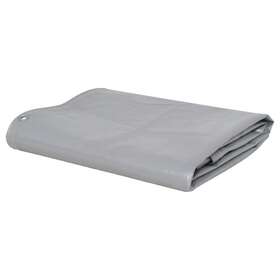 43814 Vidaxl Tarpaulin Tarp With Grommets Camping Cover Waterproof For Rv Gray