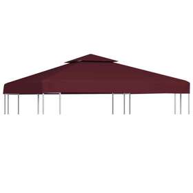 44757 Vidaxl 2-tier Gazebo Top Cover 1 Oz/ft 9.8ftx9.8ft Bordeaux