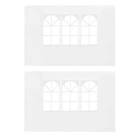 45113 Vidaxl Party Tent Sidewall 2 Pcs With Window Pe White