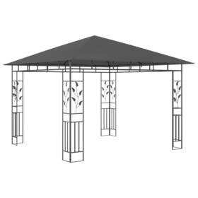 47972 Vidaxl Outdoor Gazebo 10x10ft With Mosquito Net In Anthracite