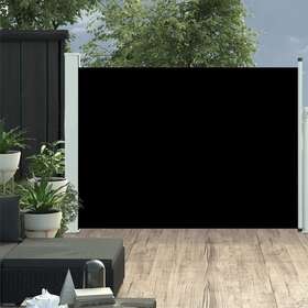 X196.9 Vidaxl 48382 Patio Retractable Side Awning 39.4 Inch Black