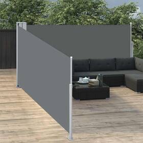 48474 Vidaxl Side Awning Anthracite Polyester With Pu Coating 39.4x393.7 In