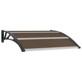 Vidaxl 718475728160 Door Canopy Transparent Brown And Black Polycarbonate Medium