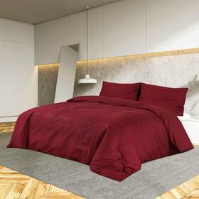Vidaxl 720286656631 Bordeaux Microfiber Duvet Cover Set Soft Polyester Bedding Queen King Size