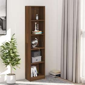 816070 Vidaxl Bookshelf 5-tier Bookcase Book Shelf Display Cabinet Engineered Wood