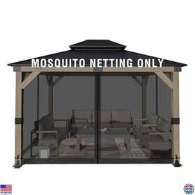 B0cty5vfz5 Visit The Aoodor Store 10x12 Ft Gazebo Mosquito Netting Replacement 4-panel Sidewalls Black