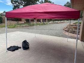 Vh1325us-re Vivohome 8x8ft Pop-up Canopy Outdoor Screen Tent With Net 2 Zip Doors Carry Bag 4 Sand Ba