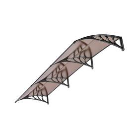 Vh1347ca Vivohome Polycarbonate Window Door Awning Spliced Canopy Brown With Black Bra