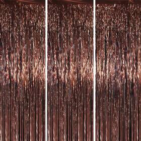 3y-brown Voircoloria 3.3 X 6.6 Ft Foil Fringe 9.6 Inch W 12.9 L Pack Of 3 Brown