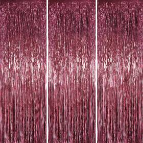 3y-burgun Voircoloria 3.3 X 6.6 Ft Foil Fringe 9.6 Inch W 12.9 L Pack Of 3 Burgundy