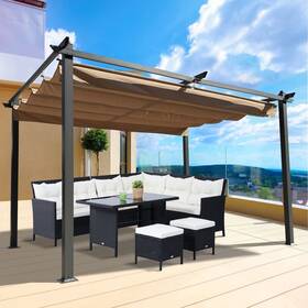 Voohek 741541377120 13x10 Ft Outdoor Aluminium Patio Canopies Gazebos And Pergolas Modern Garden F