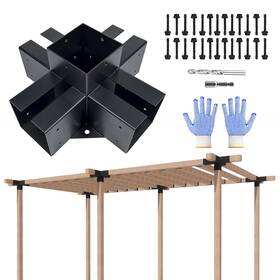 Vot-fb-157 Votwoofv 5-way Cross Pergola Bracket Kit For 4 X Lumber Galvanized Steel Diy Heavy