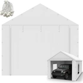 Voxary 313029631620 10x20ft Carport Canopy Front/back Panel Entrance Door Tarp With Zippers Waterpr