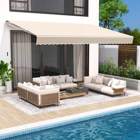 Vuyuyu 770456316597 13.1ftx8.2ft Patio Awning Retractable Cover Sunshade Shelter Outd
