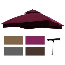 Gf-12s004b-1 Warmally #004tp-bd 10x12 Replacement Gazebo Canopy Top Cover For Lowes Allen Roth #gf-12s004b-1