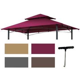 L-gg001pst-f Warmally 743557207736 8 X 5 Grill Gazebo Canopy Replacement Top Burgundy For And More