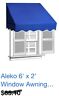 Waw6x2blue30 Aleko Window Awning Door Canopy Decorator Sun Rain Shade Shelter