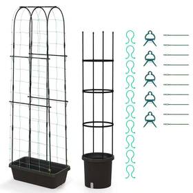 Wellfor 313034872827 2 Pack 58.5 Inch H X 10.5 W Trellis In Black