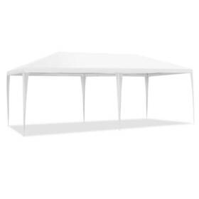 Op-hwy-3925wh Wellfor Canopy Tent 10ftx20ft Rust Resistant Polyethylene Rectangle Patio White