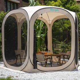 St010k Werph Pop-up Tent 90 Inch Hx120 W Beige Portable Canopy Mesh Mosquito Net Hexagon