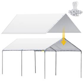 Zuo-wesnoy-0634 Wesnoy 12 X 20 Ft Heavy Duty Carport Canopy Waterproof Cover Garage Car Shelt