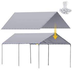 Zuo-wesnoy-0787 Wesnoy 12 X 20 Ft Heavy Duty Canopy Replacement Cover Waterproof Carport Garage Car