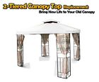 Canopy-2tier-w012-white White 10 Top Tiered Two 2 Gazebo Cover Replacement Tier Patio Canopy X10