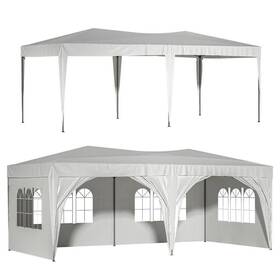 Hd-w1212136041 Wiilayok Pop Up Canopy Tent Heavy-duty 6-removable Sidewalls 4-windows White