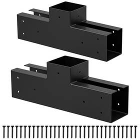 4x4yczx3t Wilkblck Pergola T Shaped Bracket Kit 4x4 3-way Diy Woodwork Brackets 2 Pack With Screws