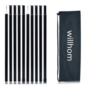 Willhom 788081914538 Adjustable Tent Poles - Portable Steel Rods For Camping Tarps And Canopies 2