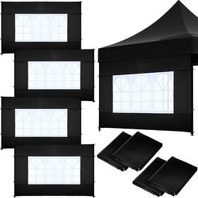 Qao-windyun-1726 Windyun 10 X 1 In In0 Canopy Sidewalls 4 Pcs Black Outdoor Tent Walls With Windows