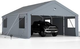 World 313042962992 2 Car Carports Heavy Duty 20x20 Ft Carport Canopy Port With 180g Removable S