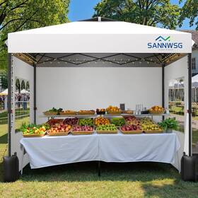 World 313043047032 10x10 Pop Up Canopy Tent With 3 Sidewalls Easy Commercial Instant Shel