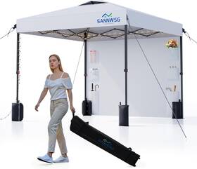 World 445024652645 12x12 Pop Up Canopy Tent Removable Pockets Sidewall For Extra Storage Easy Ca