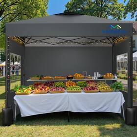 World 445024764737 10x10 Pop Up Canopy Tent With 3 Sidewalls Easy Commercial Instant Shel