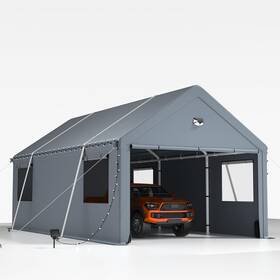 World 711181591095 Heavy Duty Carport Canopy 10x20ft Extra Large Portable Car Tent Garage With Roll
