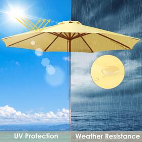07umc001beige Xcceries V 8ft 9ft 10ft 13ft Patio Umbrella Canopy Cover Top Replacements Sunshade Uv-resistant