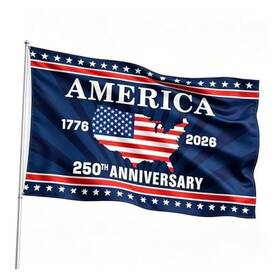 Xpmbf Usflag01 250 Anniversary Usa Flag Year American 3x5 Blue And Red