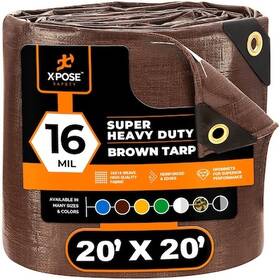 Bhd-2020-a Xpose Safety Heavy Duty Tarp 20 Ft X 16 Mil Brown