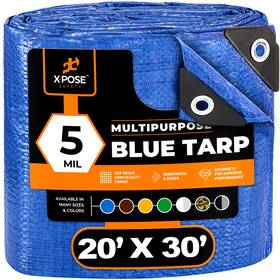 Mt-2030 Xpose Safety 20ft X 30ft Multi Purpose Blue Poly Tarp Cover Tent Shelter Rv Camping Tarpaulin