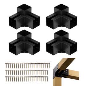 Xya-502lpzjst Xyadx Pergola Brackets Kit 4x4 Inner Size 3.7x3.7 4 Pack 3-way Heavy Duty 90 Right