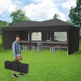 Yafylly 810148362102 Upgraded 10x20 Pop Up Canopy With Sidewalls Waterproof Heavy Duty Party Tent