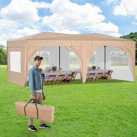 Yafylly 810148364984 10x20 Canopy With Sidewalls Sun-resistant Heavy Duty Pop Up Ca