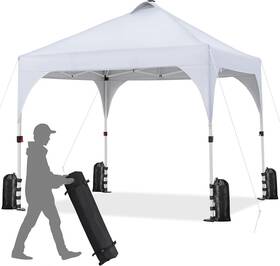 Yaheetech 6142930002001 10x10ft Pop-up Canopy Tent With 17 Solar Led Lights Outdoor Garden Ga