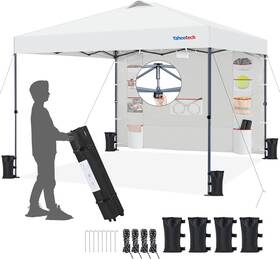 615154 Yaheetech 10x10 Pop-up Canopy Tent With Removable Pockets Sidewall For Extra Storag