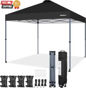 615263 Yaheetech Outdoor Pop Up Canopy 10x10ft Tent Camping Sun Shelter Party With Bag Gray