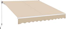 Yt-00113379 Yaheetech 10x8 Ft Patio Awningretractable Beigewithmanualcrankhandle For Balcony