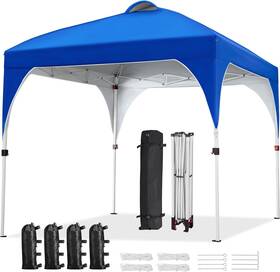 Yt-00134032 Yaheetech 8x8 Pop Up Canopy Tent Vent Easy Set Instant Sun Shelter Blue
