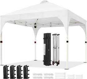 Ytboi60002001 Yaheetech 10x10 Pop Up Canopy Tent Vent Set Instant Sun Shelter Wheeled White