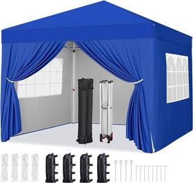 Ytib0q0001001 Yaheetech 10x10 Pop Up Canopy With 4 Removable Sidewalls Portable Enclosed Inst
